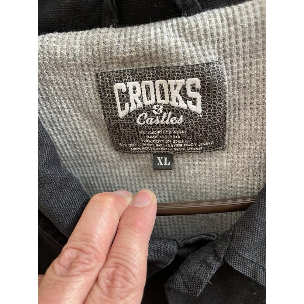 RARE Vintage 2008 Men's Crooks & Castles 'God, Guns & Money' Jacket Black Read* - Picture 3 of 16